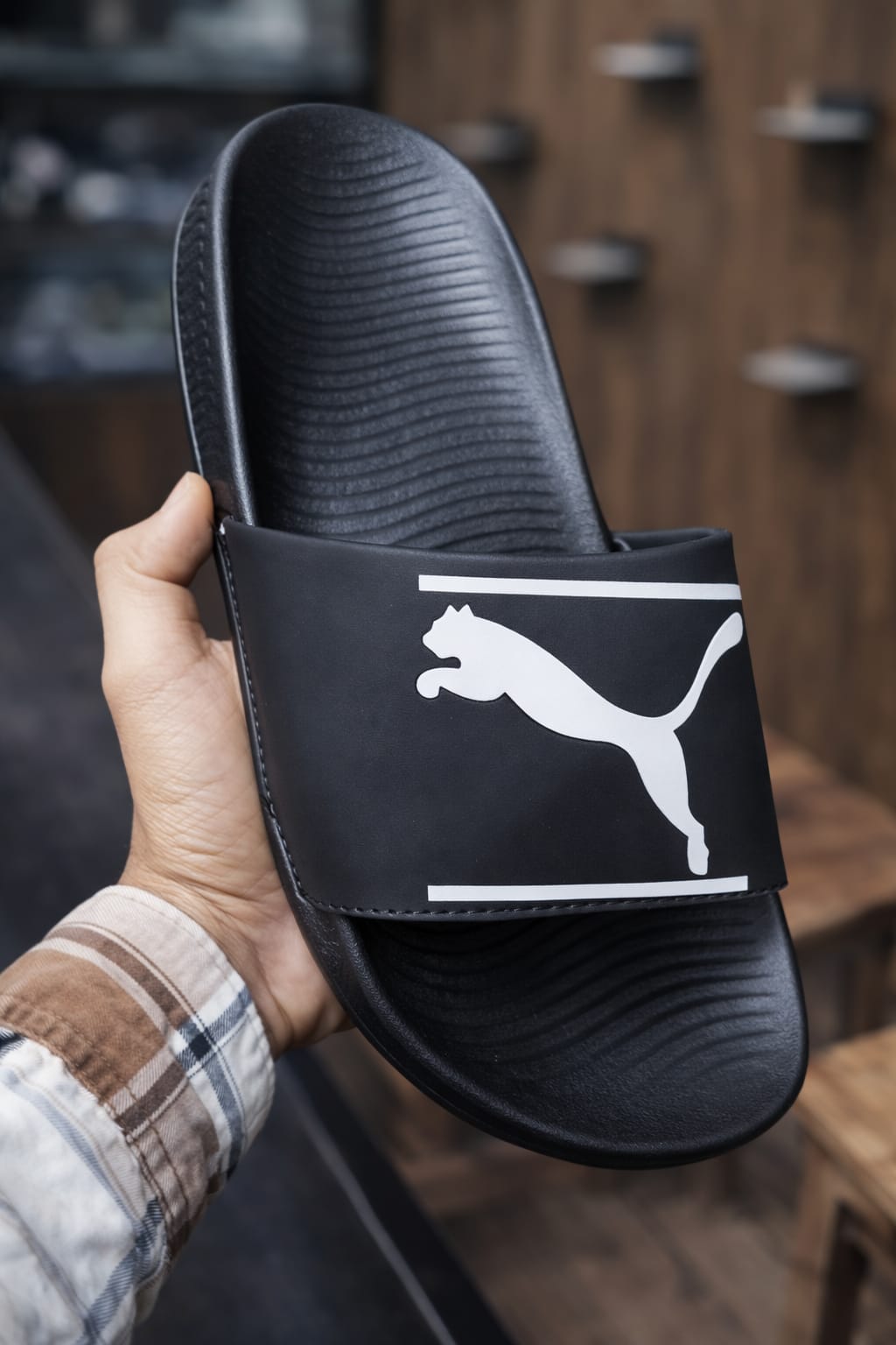 Puma Full Black Flip Flops